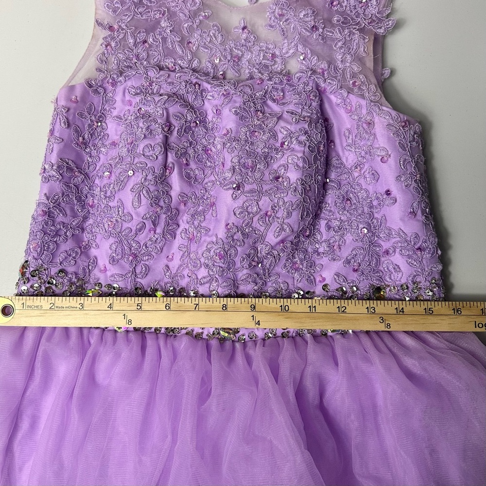Unbranded Purple Tulle A-line Dress w/ rhinestone belted detail Size 6/8 - Picture 6 of 6
